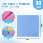 Microfiber Cleaning Cloth 28 Pcs, 4 Colors Assorted Microfiber Towels and Cleaning Rags for House and Kitchen Reusable and Washable Dusting Cloth