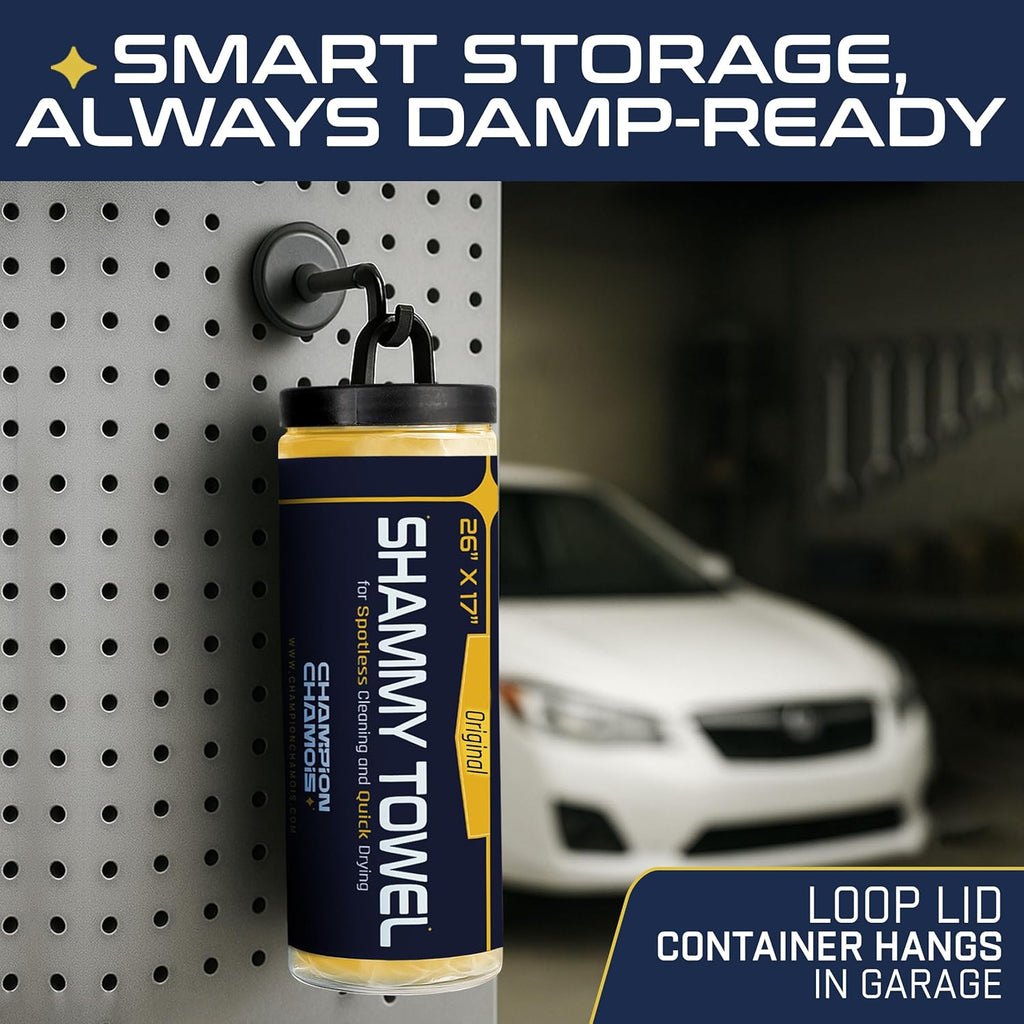 Premium Large Shammy Towel for Cars (26"x17") - Super Absorbent, Ultra-Soft, Spot-Free, Scratch-Free, Lint-Free Chamois Cloth - Reusable, Long Lasting Drying Towel (Original)