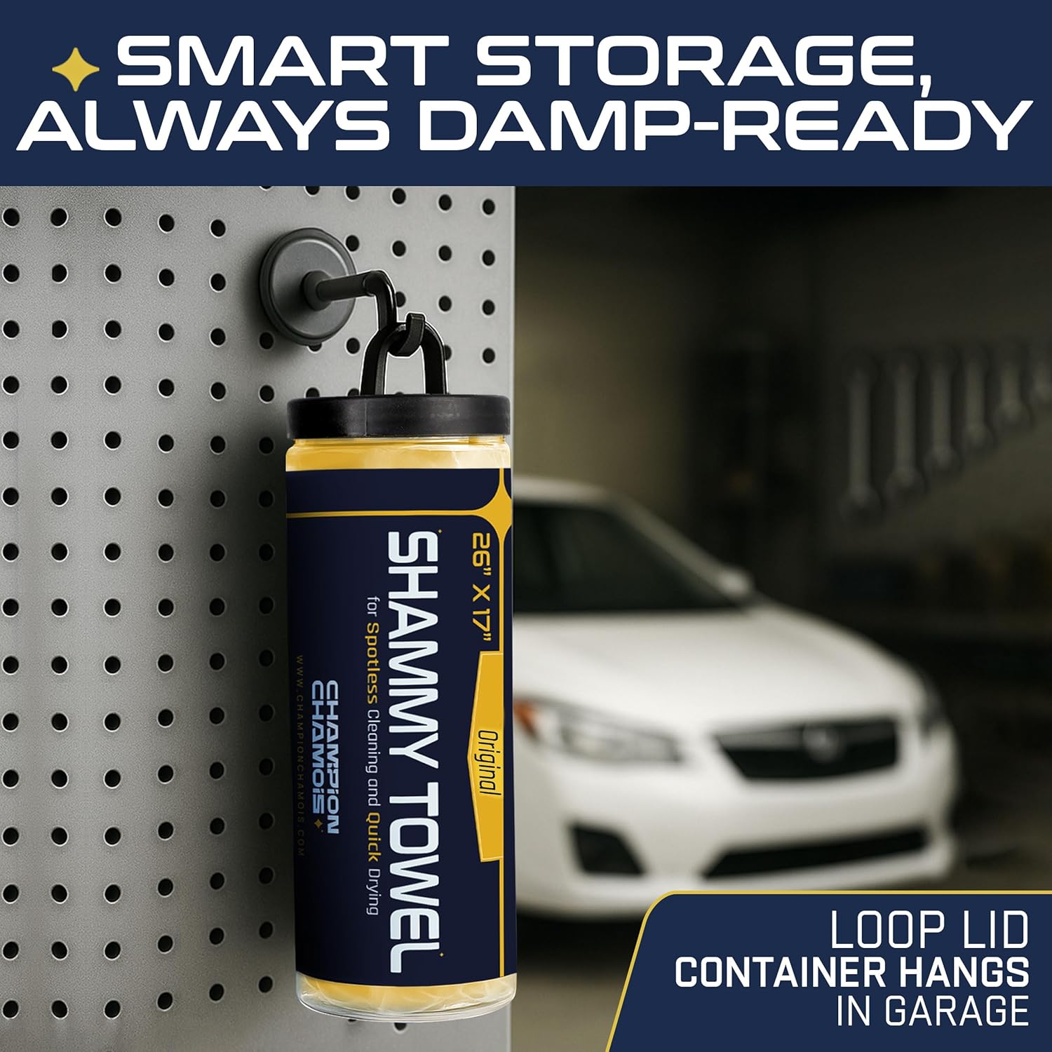 Premium Large Shammy Towel for Cars (26"x17") - Super Absorbent, Ultra-Soft, Spot-Free, Scratch-Free, Lint-Free Chamois Cloth - Reusable, Long Lasting Drying Towel (Original)