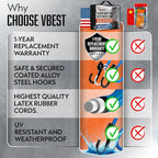 Bungee Cords with Hooks - Heavy Duty Outdoor UV & Weather Resistant 28pc Assortment with 4 Free Tarp Clips, Ball bungees, Canopy Ties & Storage Bag