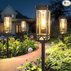KOOPER Taller Solar Pathway Lights Outdoor, 8 Pack Upgraded Brighter Solar Garden Lights Solar Powered, Up To 15 Hours Outdoor Solar Lights for Yard Landscape Lighting Path Walkway Driveway Sidewalk
