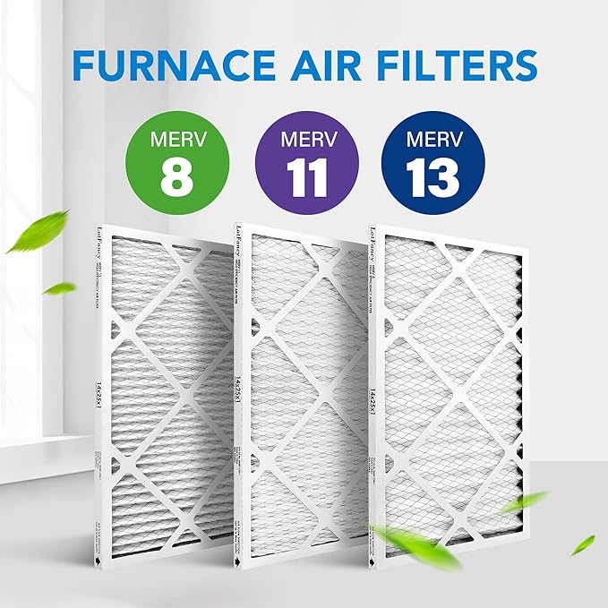 LotFancy 14x25x1 Air Filter MERV 8 Dust Defense (4-Pack) Pleated HVAC Furnace Air Filters, Replacement for Home AC & Heating Systems, Actual Size: 13.75" x 24.75" x 0.75"