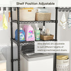 Ulif U8 Medium Laundry Room Storage Organizer, Over the Washer and Dryer Storage Shelves for Laundry Organization, 32.3”W x 17.3”D x 76.2”H, Suit Washing Machine Width within 29.9”, Hold 304 lb, Black