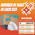 Arkwright W11 Terry Cloth Towels for Cleaning - Soft Cotton Blend Washable Multi-Purpose Bar Mop, Absorbent & Quick Dry, Box of Rags for Kitchen, Auto Shop, and Garage, 5 lb, White