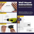 Volcora Key Drop Box with Lock, Drop Slot Depository Safe Box Digital Keypad, Outdoor Waterproof Money Drop Safe for Business, Cash Drop Box, Wall Mount Mailbox, Electronic Programmable Lock, White