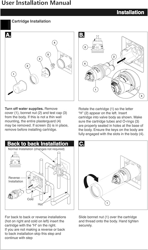 RP46074 Shower Cartridge for Shower and Tub 13/14 Series, Monitor Shower Parts,Single-handle MulitChioce Universal Valve Cartridge Assembly Water Cartridge