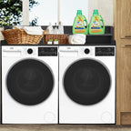 Royxen Laundry Countertop with 2-Tier Shelf Universal Fit, Washer and Dryer Countertop with Storage Space, Shelf Height 11.5 Inches, Solid Wood, Black