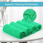 HOMEXCEL Green Microfiber Cleaning Cloth, 8 Pack Cleaning Towels for Kitchen, Lint Free, Scratch-Free, Highly Absorbent, and Reusable Cleaning Rags for House, Window and Glass, Cars, 11.5 X11.5 inch