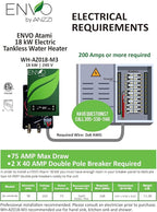 ANZZI Envo ANZZI Electric Tankless Water Heater 18 kW at 240 Volts, Small Enough to Install Anywhere - For kitchen faucet, bathroom faucet and shower (WH-AZ018-M3)