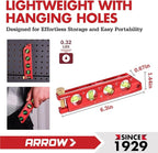 ARROW 6.3-Inch Torpedo Level, Magnetic Leveler with 0°/30°/45°/90° Bubbles, Top-view Windows, Aluminium Alloy Frame, Dual Metric and SAE Scales