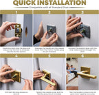 Mega Handles Prime Passage Lever Door Handle for Closet or French Doors, Single Side Door Levers, Fits All Standard Door Sizes, Covered Screws Included - Satin Brass (1 Pack) 5"