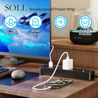 SOLL IPX9 Outdoor Power Strip Weatherproof, Surge Protector Power Strip with 3 Outlet and 3 USB Charging Ports(2 USB C), 5.18FT Extension Cord for Patio, Garden, Bathroom, Kitchen, Garage, Office