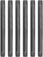 PIPE DÉCOR 1/2” x 42” Malleable Cast Iron Pipe Nipple, Pre-Cut Connectors, Industrial Steel Grey Fits Standard Half Inch Black Threaded Pipes Nipples and Fittings, Build Vintage DIY Furniture, 4 Pack