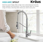 KRAUS Britt Commercial Style 2-Function Single Handle Pull Down Kitchen Faucet in Spot-Free Stainless Steel, KPF-1693SFS