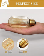 DORESshop Vintage Edison Light Bulbs, 40 Watt, Incandescent, Amber Glass, Warm White, 6 Pack
