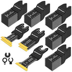 55 PCS Oscillating Saw Blades, Professional Universal Titanium Oscillating Tool Blade for Metal Nails, Wood and Plastic, Multi Tool Blades Kits Fit Dewalt Milwaukee Ryobi Rockwell Fein