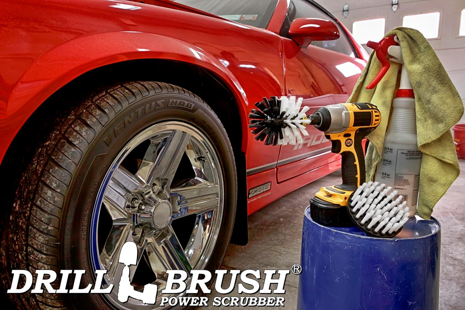 Car Cleaning Supplies - Power Drill Brushes for Cleaning - Detailing Drill Brush Set - Vehicle Carpet Drill Brush - Auto Detailing Brush Set - Upholstery Drill Brush - Home Car Cleaning Accessories