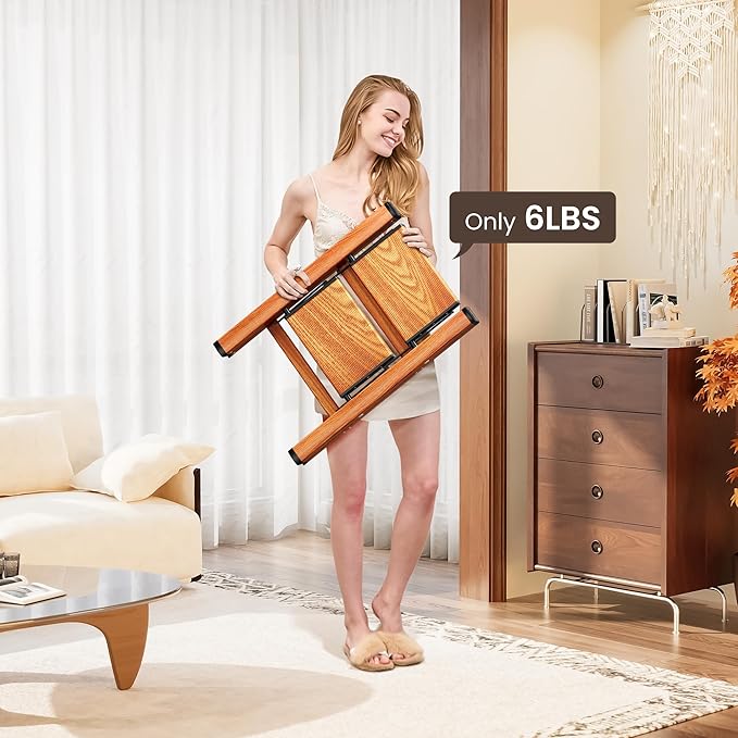 GameGem 2 Step Ladder, Folding Step Stool with Anti-Slip Wide Pedal, Aluminum Material Lightweight Yet Sturdy, 300 Lbs Load, Cute Modern Apperance for Indoor Household Spaces