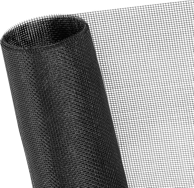 40"x118" Window Screen Mesh, Fiberglass Window Screen, Screen Door Mesh, Windows Screens and Screen Door Replacement, Patio Screen Mesh- Black