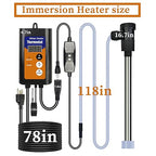 1800W Fully Submersible, Portable Electric Pool and Hot Tub Immersion Water Heater with Thermostat, GFCI for Bathtubs, Baptism Pool, Swimming Poo