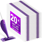 20 Count Disposable Wet Pads Refill for Wet Jet Spray Mop, Wet Jet Pads Refills for Multi Surface, Disposable Wet Jet Hardwood Floor for Wet Pads Refill, Thickness & Absorbent