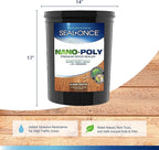 Seal-Once Nano+Poly Penetrating Wood Sealer with Polyurethane - Premium Waterproof Sealant -5 Gallon & Clear