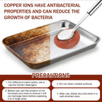 5 Pcs Copper Coated Scourers Copper Scrubbing Pads Scouring Pads 1 PC Steel Wool Scrubber Dish Brush Set with Handle Deep Cleaning Scrubber Silver for Kitchen Cleaning Dishes Pots Pans