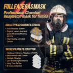 Gas Masks Survival Nuclear and Chemical, Full Face Gas Mask with 40mm Activated Carbon Filter, Reusable Respirator Mask with 6001 Filters for Organic Vapor Spray Painting Dust Welding 6800