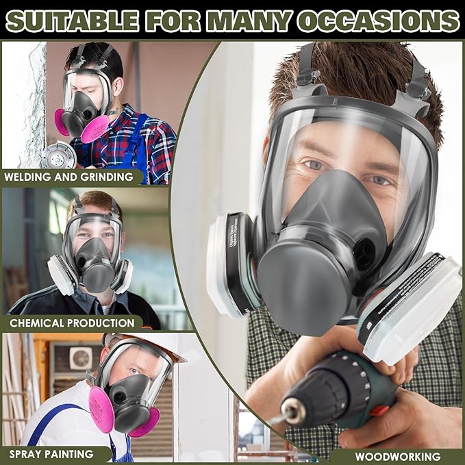 Full Face Respirator Mask - Gas Masks Survival Nuclear and Chemical with Filters.