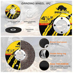 Grinding & Cutting Wheels 4 1/2 inch Set,Angle Grinder Wheel Set,Cut Off Wheels 8 PCS,Grinding Wheel,4.5” Flap Discs for Angle Grinder for Cutting Grinding 8+1+1 PC