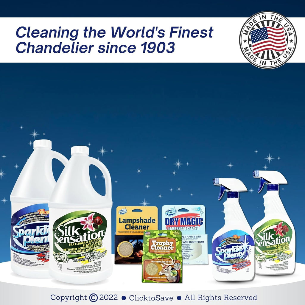 Sparkle Plenty Silk Sensation Artificial Flower & Plant Leaf Cleaner and Shine -Fake Flower Dusting Spray -Silk Plant Cleaner Spray No Wipe -Drip Dry Cleaning Supplies for Artificial Tree, Bundle of 2