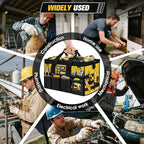 16-Inch Heavy Duty Tool Bag, 19-Pockets Tool Box Organizer, Portable Toolbag W/Soft Handle, Organized Storage, Mechanic Gifts for Men Dad Husband Him Christmas, Wide Mouth Toolbox Organization, Yellow