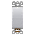 LIDER Minimalist Design Matte Finish Lighted Decorator Switch, Frameless Paddle Light Switch with Locator Light, Grounding Screw, 15A 125V, UL Listed, LS15-1P-SV, Silver