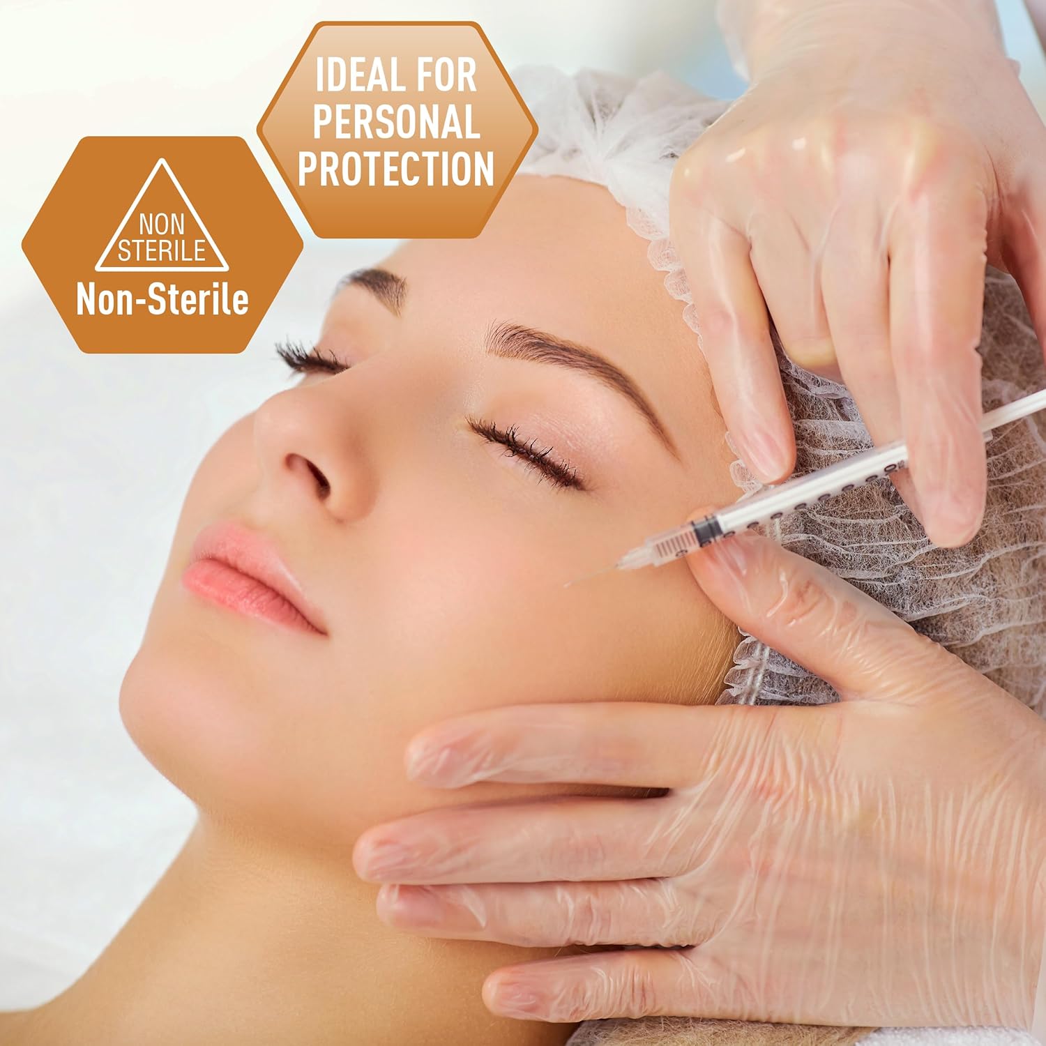 Med PRIDE Vinyl Gloves| Large Box of 100| 4.3 mil Thick, Powder-Free, Non-Sterile, Heavy Duty Disposable Gloves| Professional Grade for Healthcare, Medical, Food Handling, and More