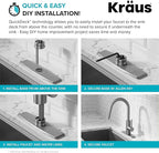 KRAUS Oletto Single Handle Pull Down Kitchen Faucet with QuickDock Top Mount Installation Assembly in Spot-Free Brushed Brass, KPF-2620BB