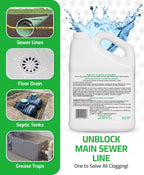PEQUA INDUSTRIES Main Line Cleaner - Heavy-Duty Main Drain Opener for Drain Pipes, Sewer Lines and Septic Tanks, Dissolves Hairs and Organic Matter, Safe for All Septic Systems (1 Gallon (Pack of 1))