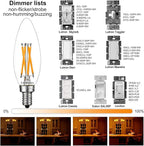 LiteHistory E12 led Bulb Dimmable 6W Equal 60 Watt LED Light Bulbs 2700K AC120V Edison Bulb B10 B11 Candelabra Bulbs for Chandelier and Ceiling Fan Light Bulbs 600LM e12 Bulb 12Pack