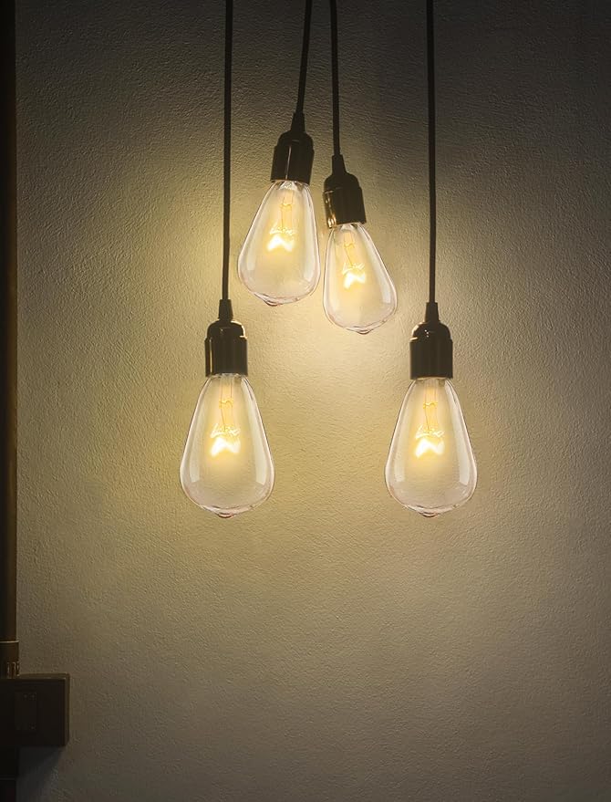 25 Pack Edison Light Bulbs, 5 Watts E12 Candelabra Base ST35 Edison Replacement Bulbs, Bistro Light Bulbs Incandescent for Outdoor Patio, Vintage Light Bulb Warm White