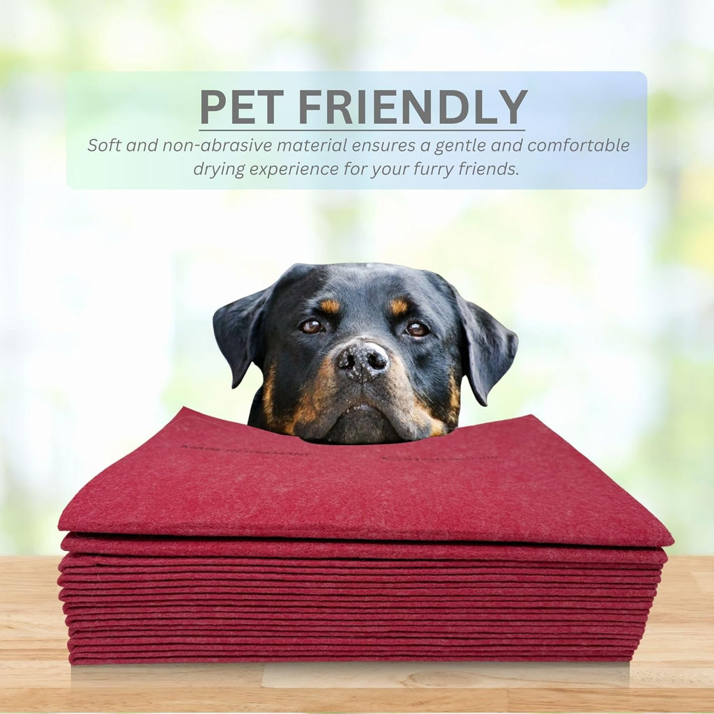 10 Pack Extra Large Original German Shammy Cloths Chamois Towels Super Absorbent for Pets, Parenting Tool Cleaning for Home and Commercial Use Wholesale Bulk (Red)