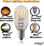 Salt Lamp Bulb -15 Watt Replacement Bulbs for Himalayan Salt Lamp & Baskets, Scentsy Plug-in & Wax Warmers, Night Lights. T20 E12 Socket with Candelabra Base, Clear, 8 Pack