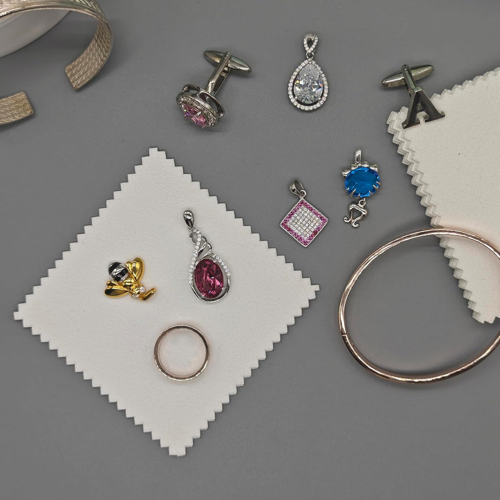 50pcs Jewelry Cleaning Cloth Polishing Cloth for Sterling Silver Gold Platinum Small Polish Cloth (3" x 3")