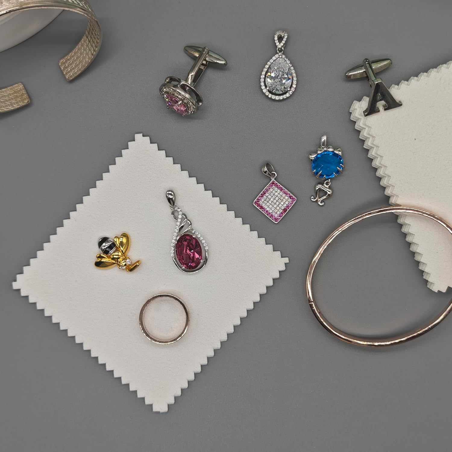 50pcs Jewelry Cleaning Cloth Polishing Cloth for Sterling Silver Gold Platinum Small Polish Cloth (3" x 3")