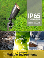 COLOER Brass Low Voltage Landscape Spotlight Fixture(Black) 6-Pack Without Bulb,12V AC/DC Outdoor Spot Lights for Yard, Directional Garden Patio Spot Up Light(101B-Black)