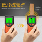 Stud Finder Wall Scanner - 5 in 1 Stud Finder Tool w/Smart Chip and HD LCD Display, Stud Detector Beam Finders for the Center and Edge of Wood AC Wire Metal Studs Joist Pipe (BloodOrange)