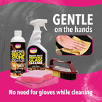 Quick ‘n Brite Fireplace Cleaning Kit – Includes 24oz Fireplace Glass Cleaner, 16 oz Gel Fireplace Cleaner, Scrub Brush, Sponge and Microfiber Towel