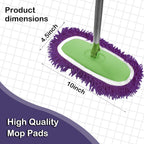 Reusable Microfiber Chenille Mop Pads Compatible with Swiffer Sweeper, Dry Sweeping Cloths & Wet Mopping Cloths, Refills for Hardwood Surface Floor Cleaning, 4 Pack (Purple)