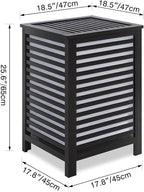 SMIBUY Double Laundry Hamper with Lid, 120L Bamboo Laundry Basket with Removable Liner Bag, 2-Section Clothes Divider Laundry Sorter for Laundry Room, Bathroom, Bedroom (Black)