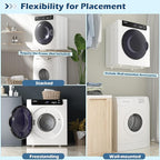 COSTWAY Compact, Touch Panel, 2 Modes, 3 Heating Powers and Adjustable Exhaust Vent, 8.8 LBS Front Load Tumble Laundry Apartment, Dorm and Home, 1400W, White Portable Dryer