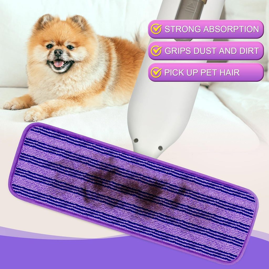 4 Pack Upgraded Reusable Mop Pads Compatible with Swiffer PowerMop, Mop Refill Pads Replacement for Swiffer Power Mop Spray Mop Pads for Multi-Surface Floor Cleaning, Quality Updated Cationic Material