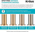 KRAUS Bolden 2-in-1 Commercial Style Pull-Down Single Handle Water Filter Kitchen Faucet in Spot-Free Antique Champagne Bronze with Purita 2-Stage Under-Sink Filtration System